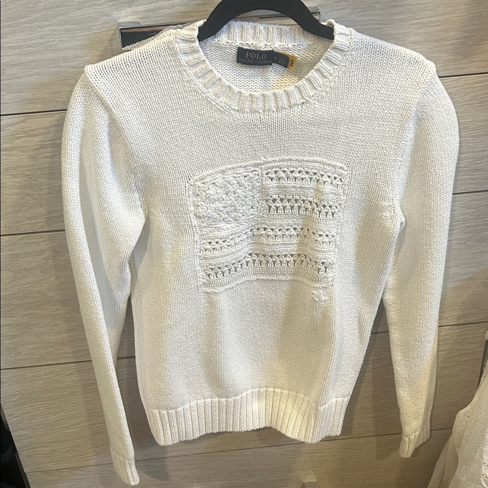 Polo by Ralph Lauren White Textured Knit Sweater